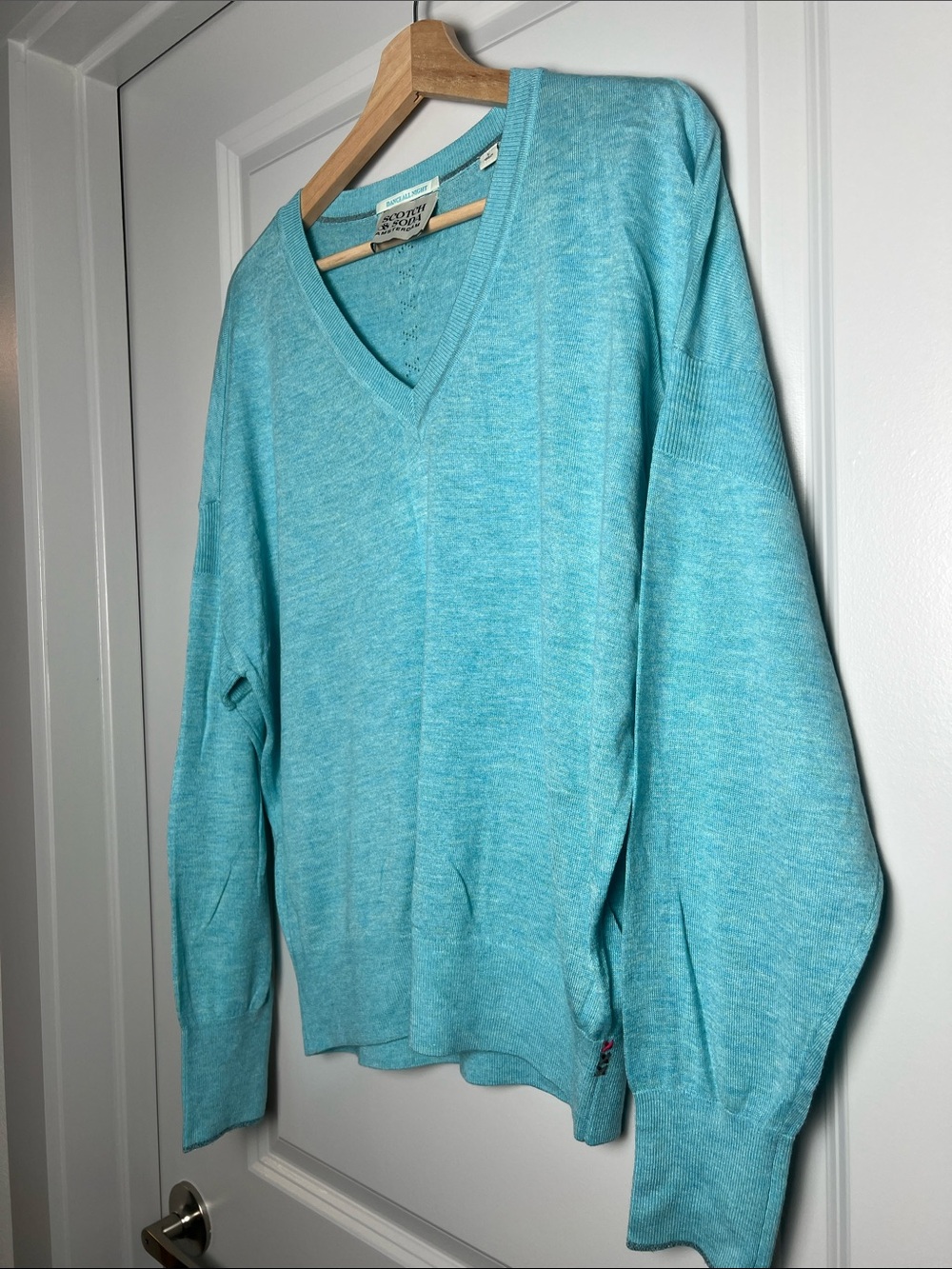 Scotch & Soda Teal V-Neck Sweater